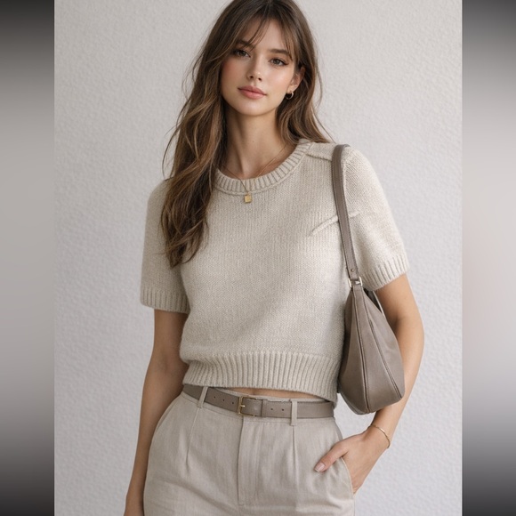 Zara Sweaters - Zara Cream Crew Neck Sweater